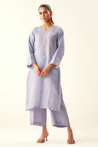 Stitched 2 Piece Embroidered Organza Suit