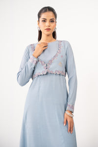 Stitched 2 Piece Embroidered Raw Silk Suit