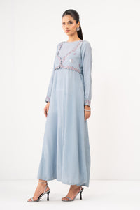 Stitched 2 Piece Embroidered Raw Silk Suit