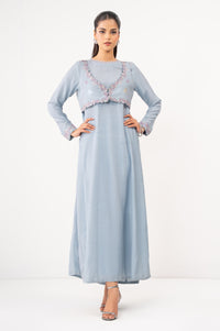 Stitched 2 Piece Embroidered Raw Silk Suit