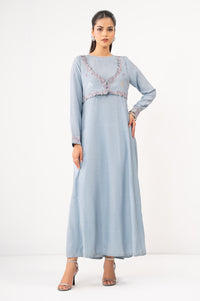 Stitched 2 Piece Embroidered Raw Silk Suit