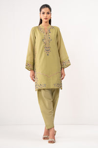 Stitched 2 Piece Embroidered Cotton Net Suit