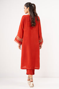 Stitched 2 Piece Embroidered Raw Silk Suit