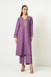 Stitched 2 Piece Embroidered Oak Silk Suit