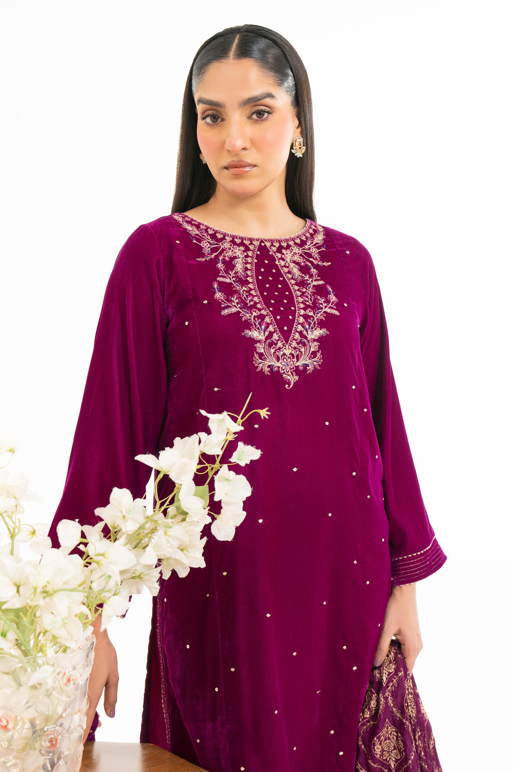 EMBROIDERED VELVET SUIT