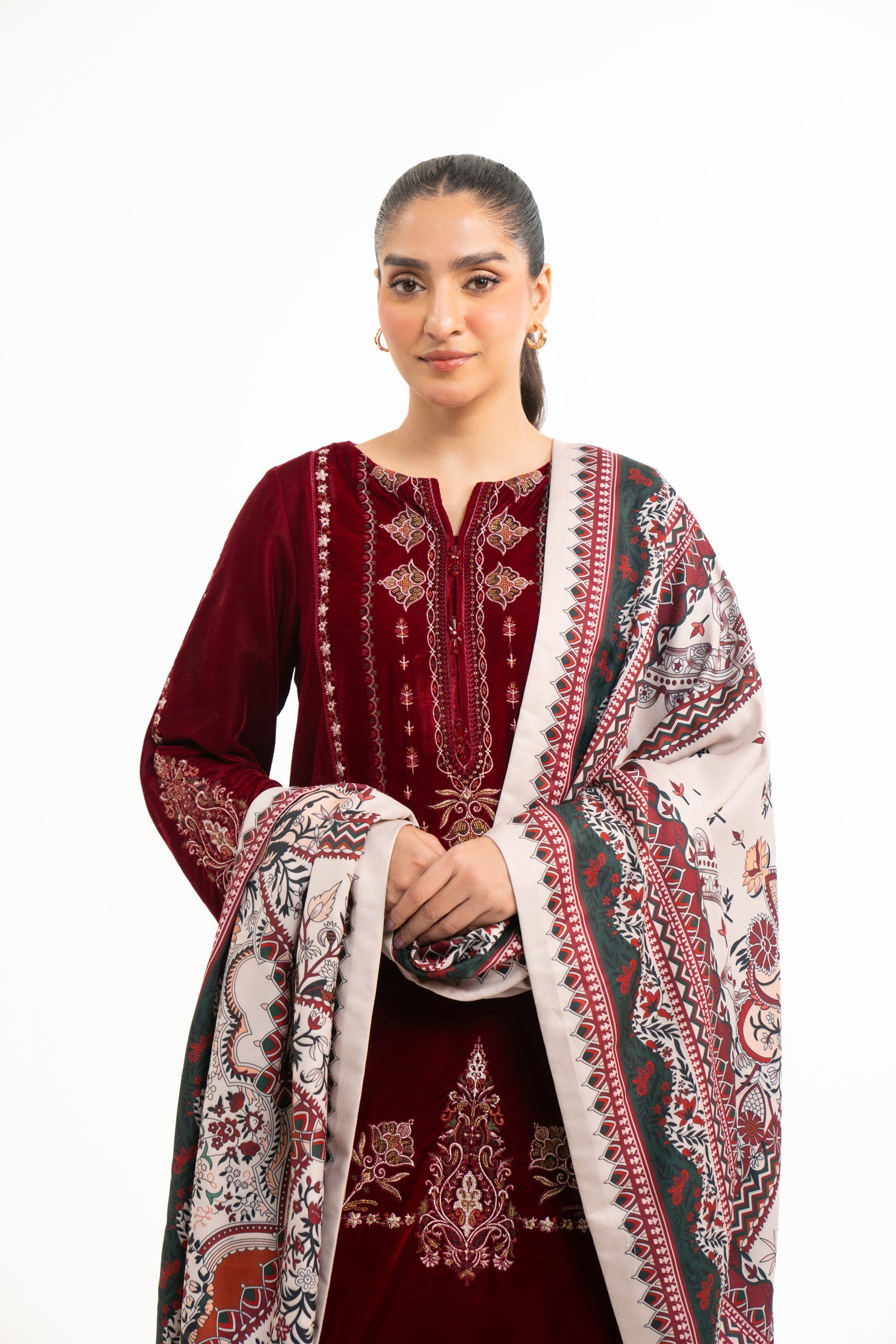 EMBROIDERED VELVET SUIT (FACTORY E-OUTLET)
