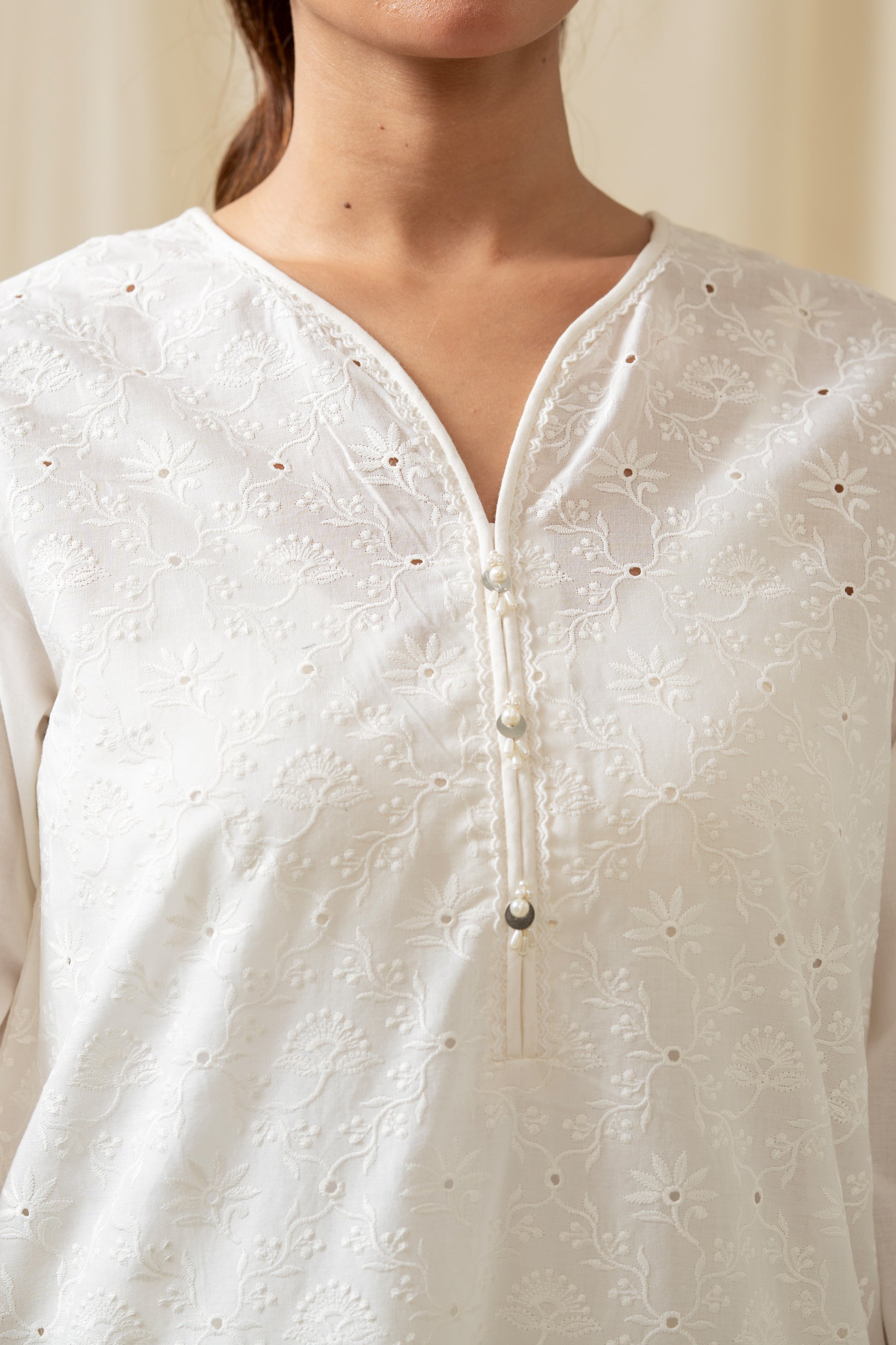 DYED POPLIN CHIKANKARI STITCHED 2 PIECE SUIT