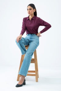 WIDE LEG DENIM PANTS