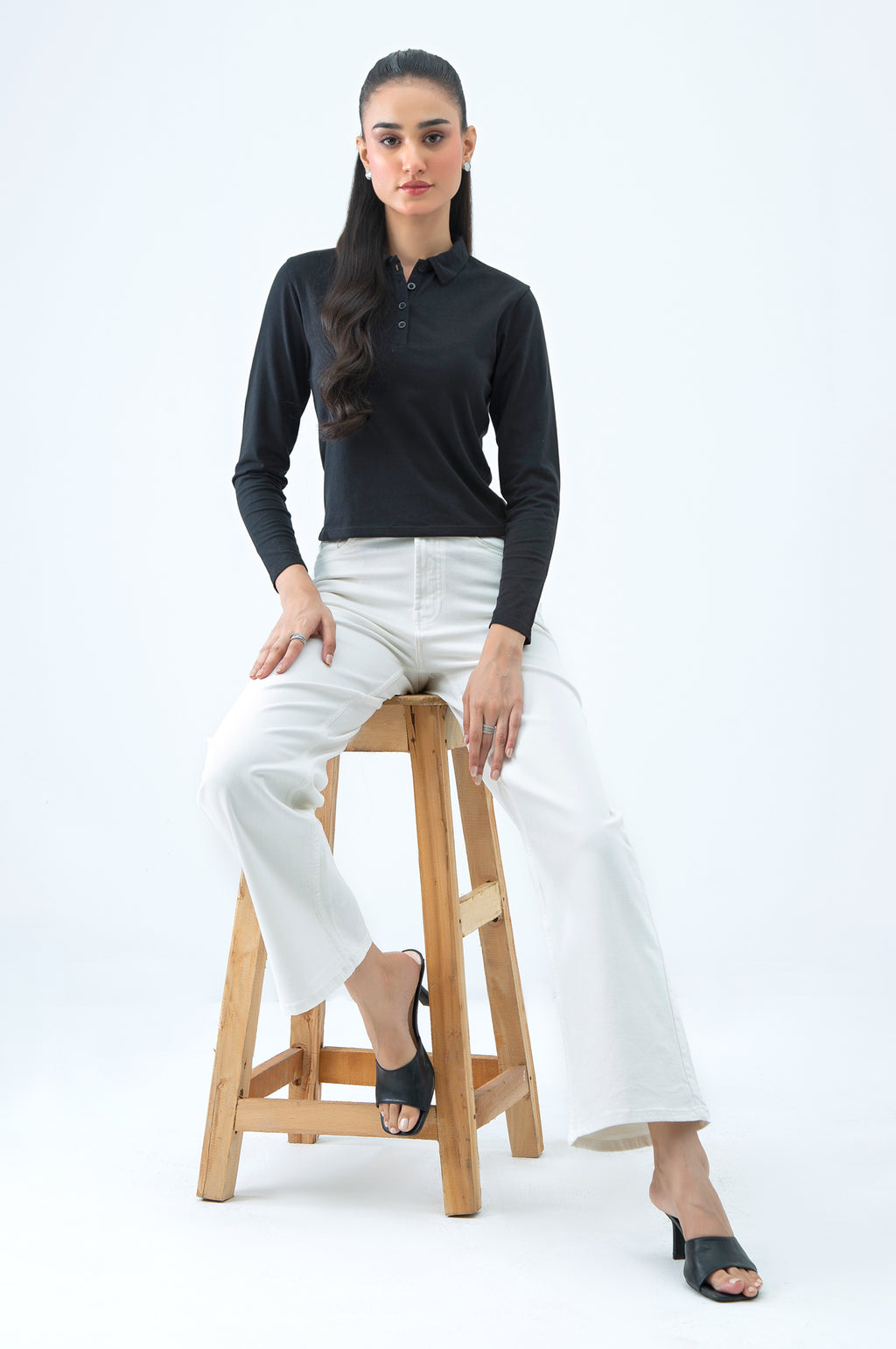 WIDE LEG DENIM PANTS