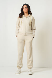 Cropped Zipper Fleece Hoodie