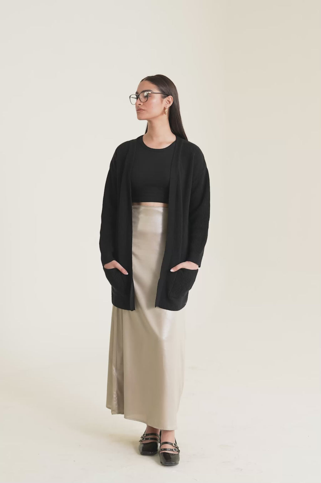Cardigan Style Sweater Mid Length