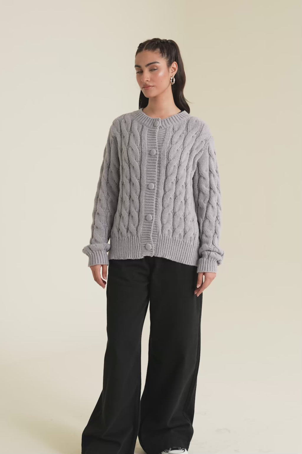 Button Down Sweater Full Sleeves