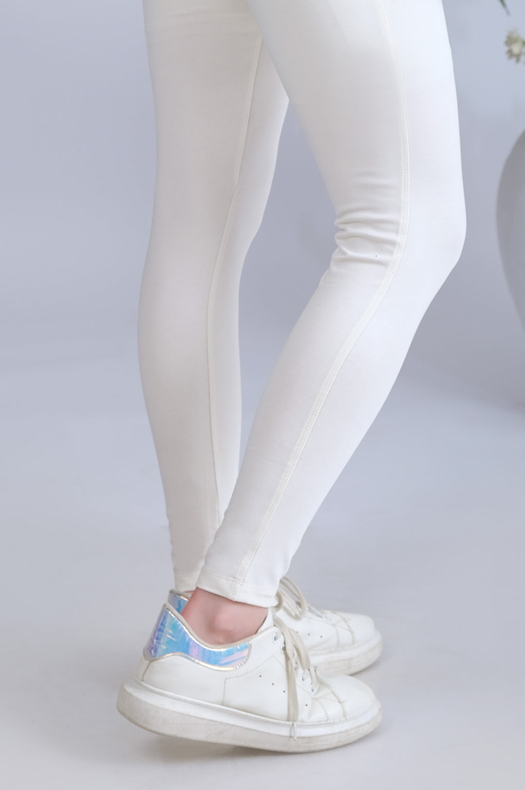 Basic Plain Tights - Off White