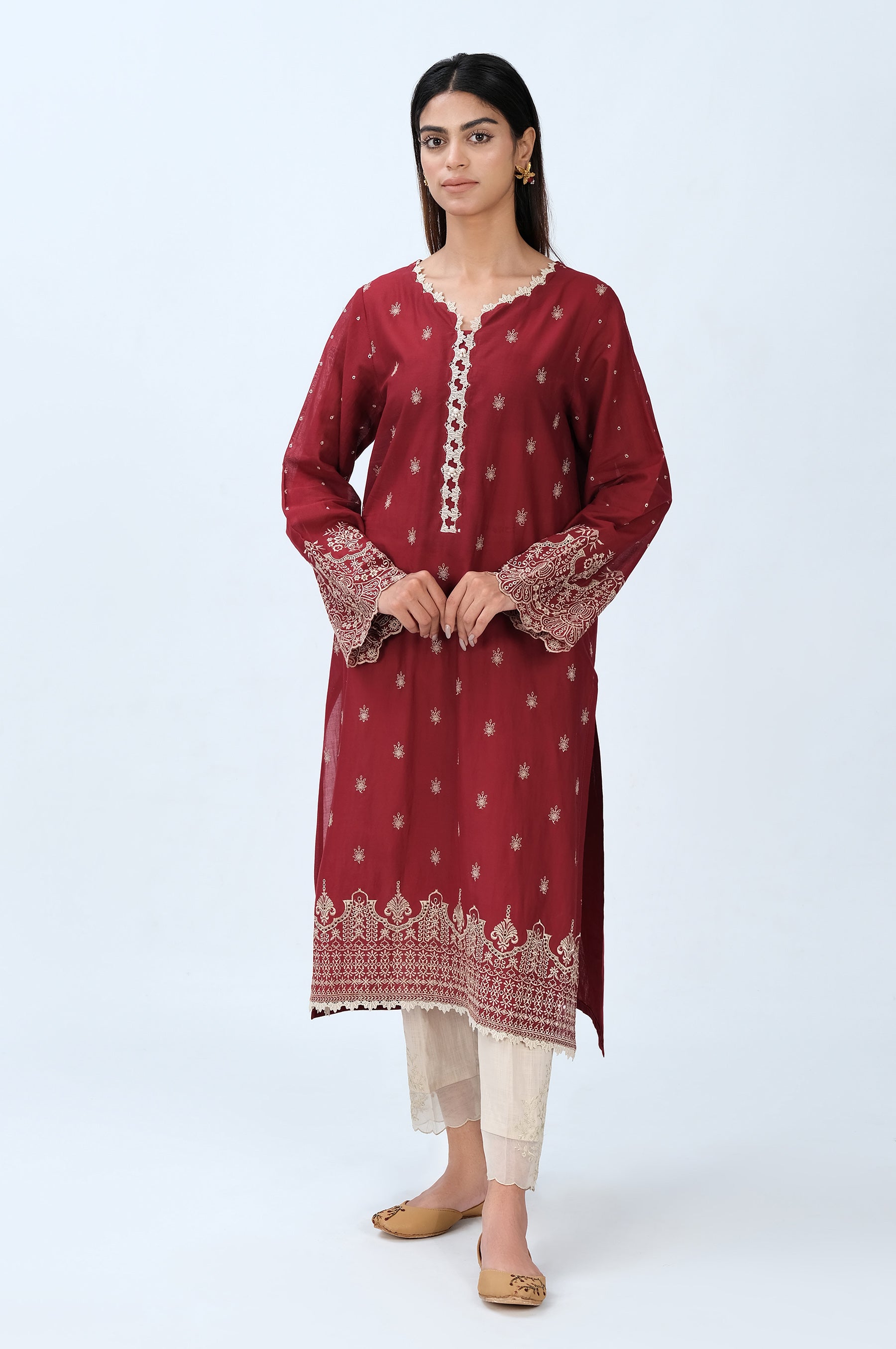 strapless open back dress Stitched 1 Piece Chikankari Lawn Shirt
