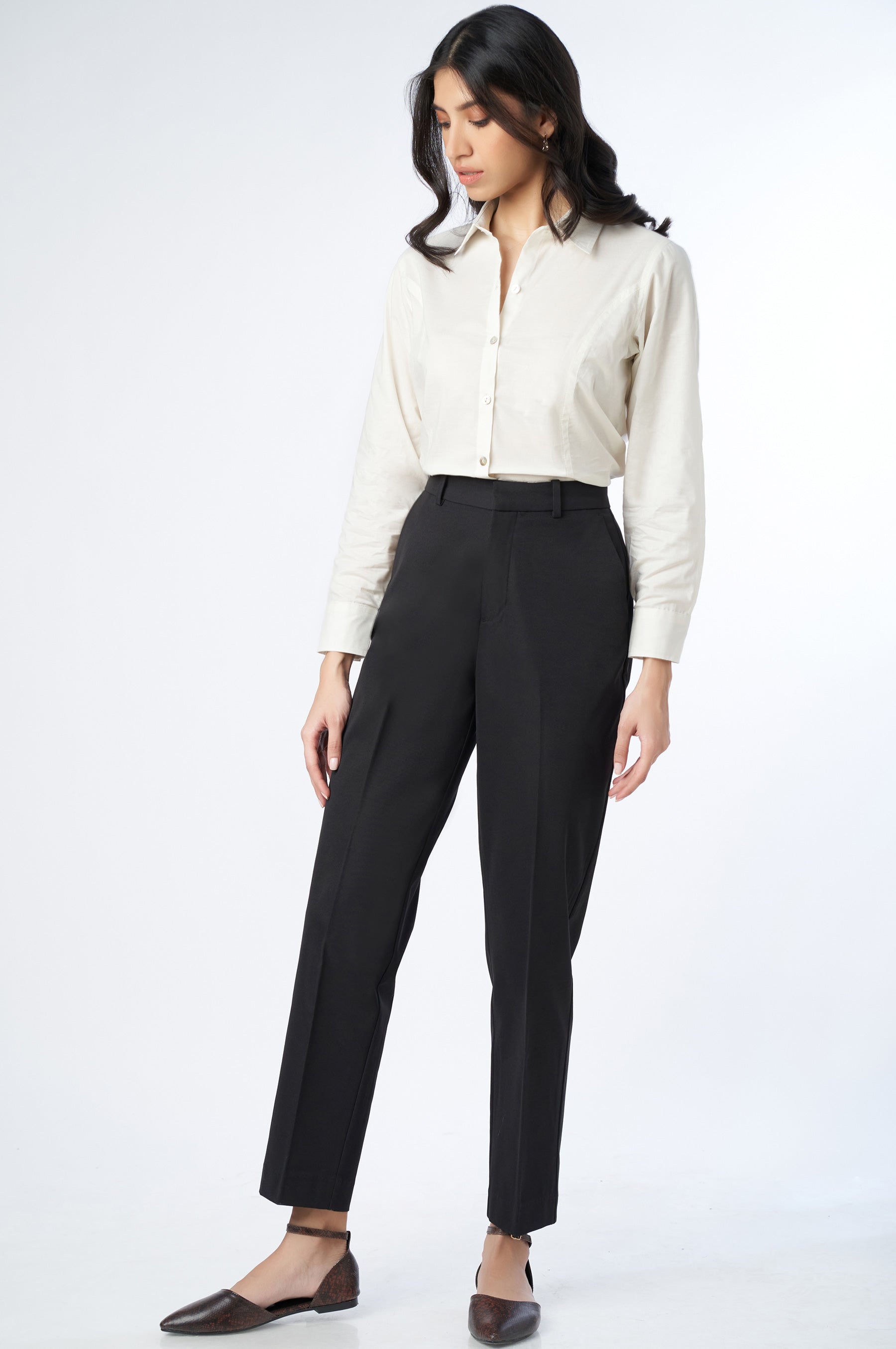 Trousers Black Formal Wear For Ladies Straight Fit Formal Pants