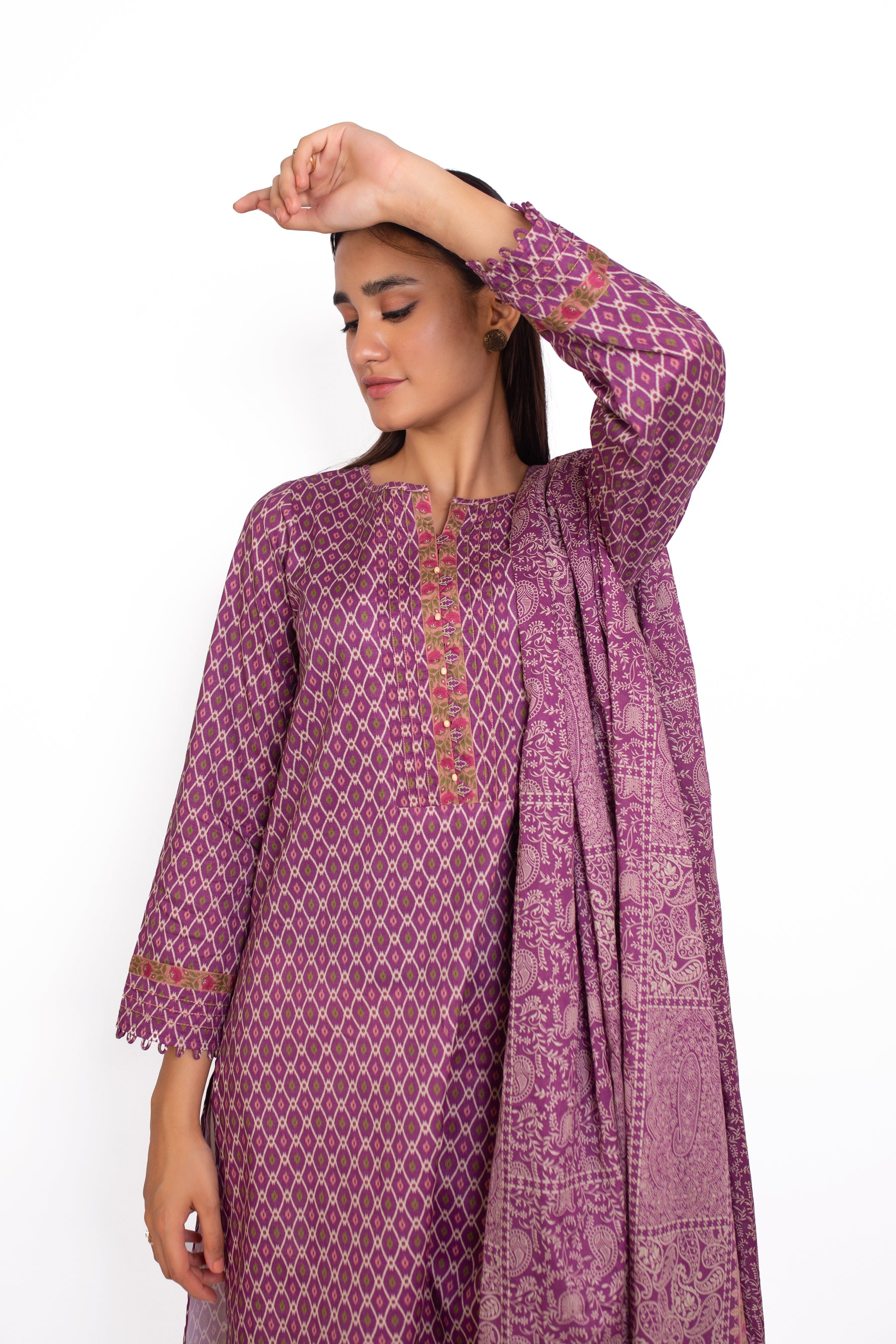 Stitched 2 Piece Printed Khaddar Suit