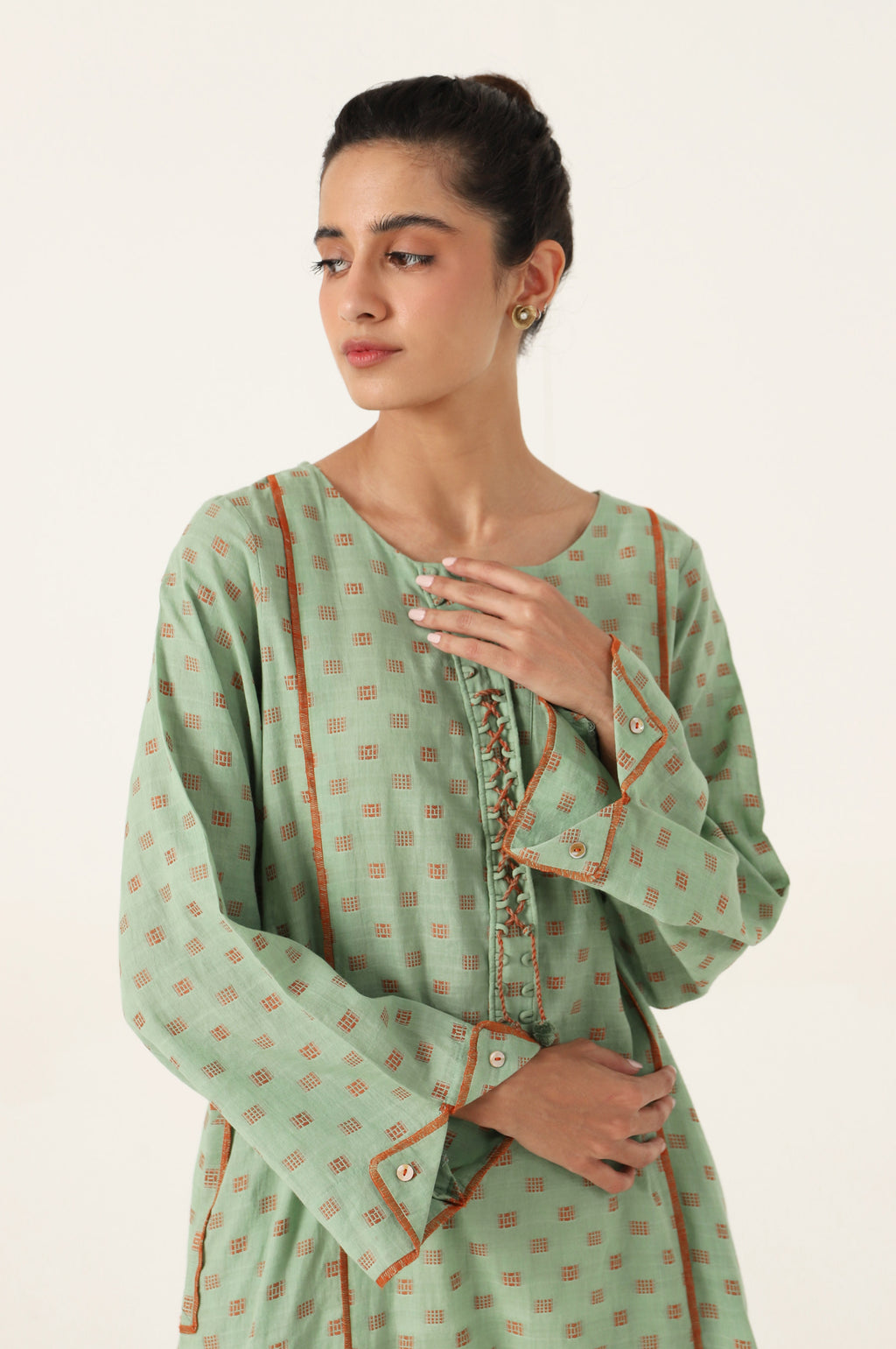 Stitched 1 Piece Stylized Jacquard Shirt