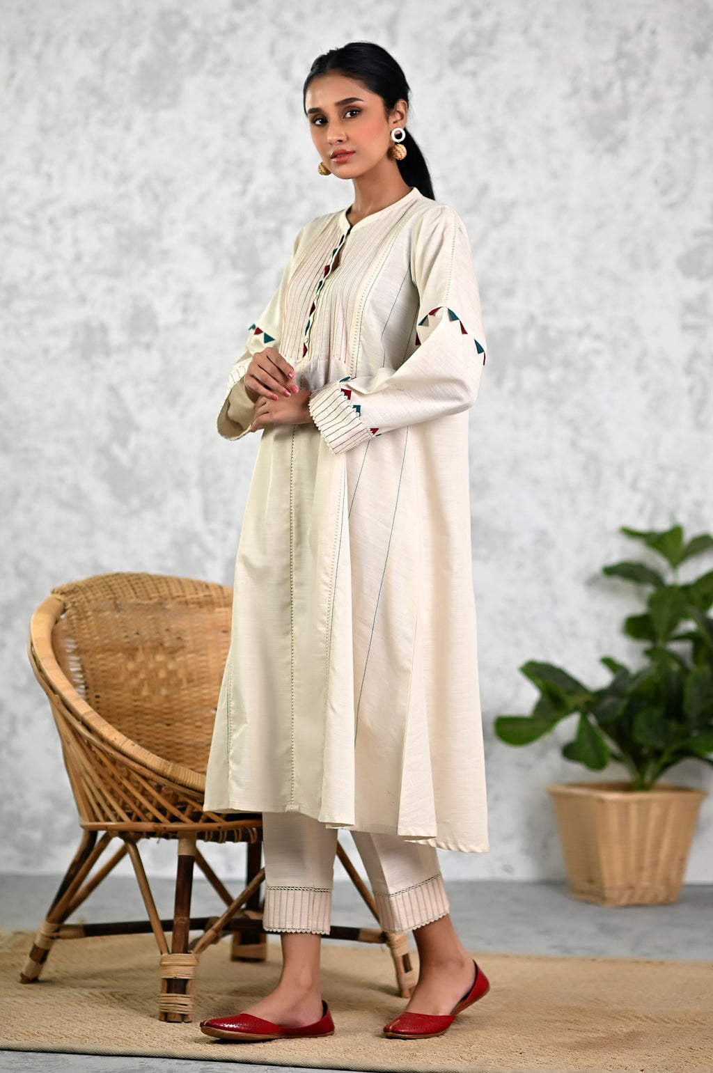 Stitched 2 Piece Embellished Khaddar Suit