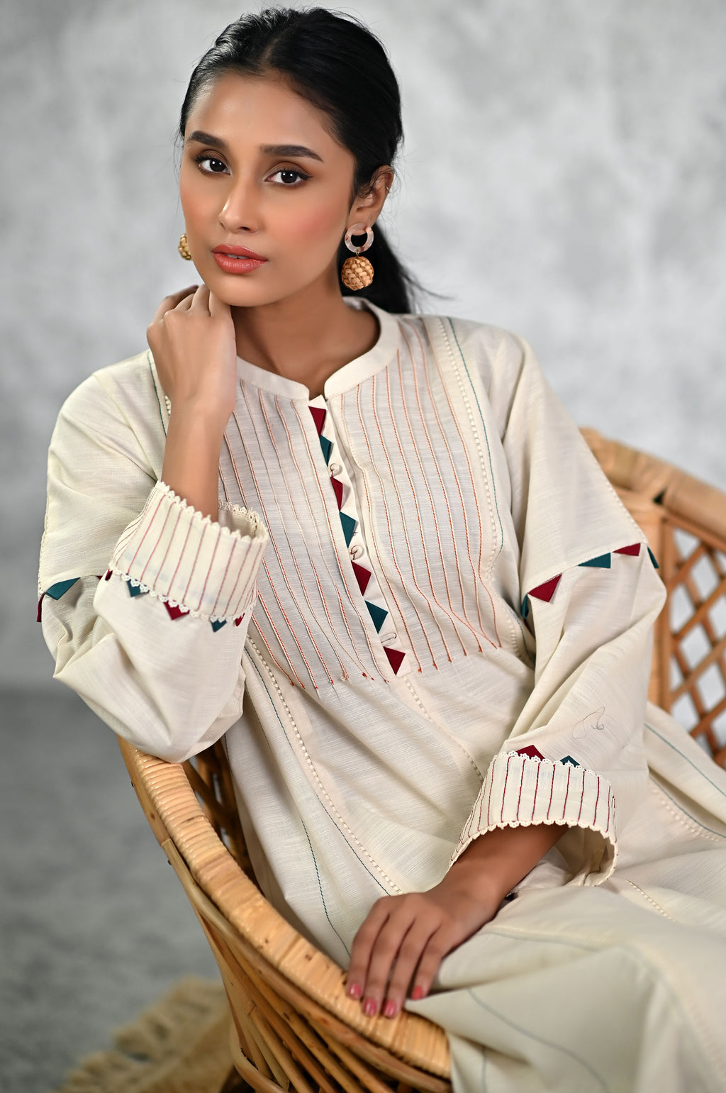 Stitched 2 Piece Embellished Khaddar Suit