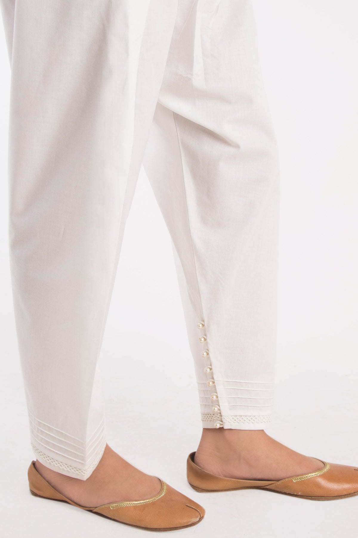 Embroidered Shalwar - White