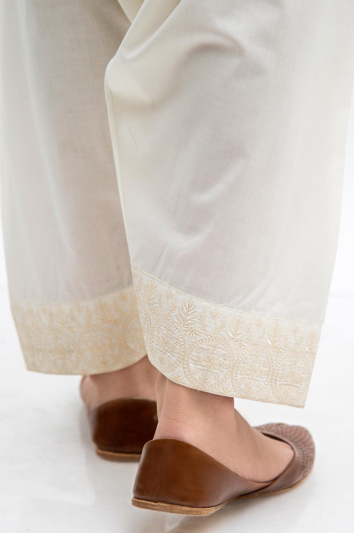 Embroidered Shalwar - Off-White