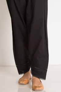 Embellished Cambric Shalwar  - Black