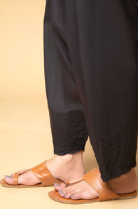 Embroidered Cambric Shalwar - Black