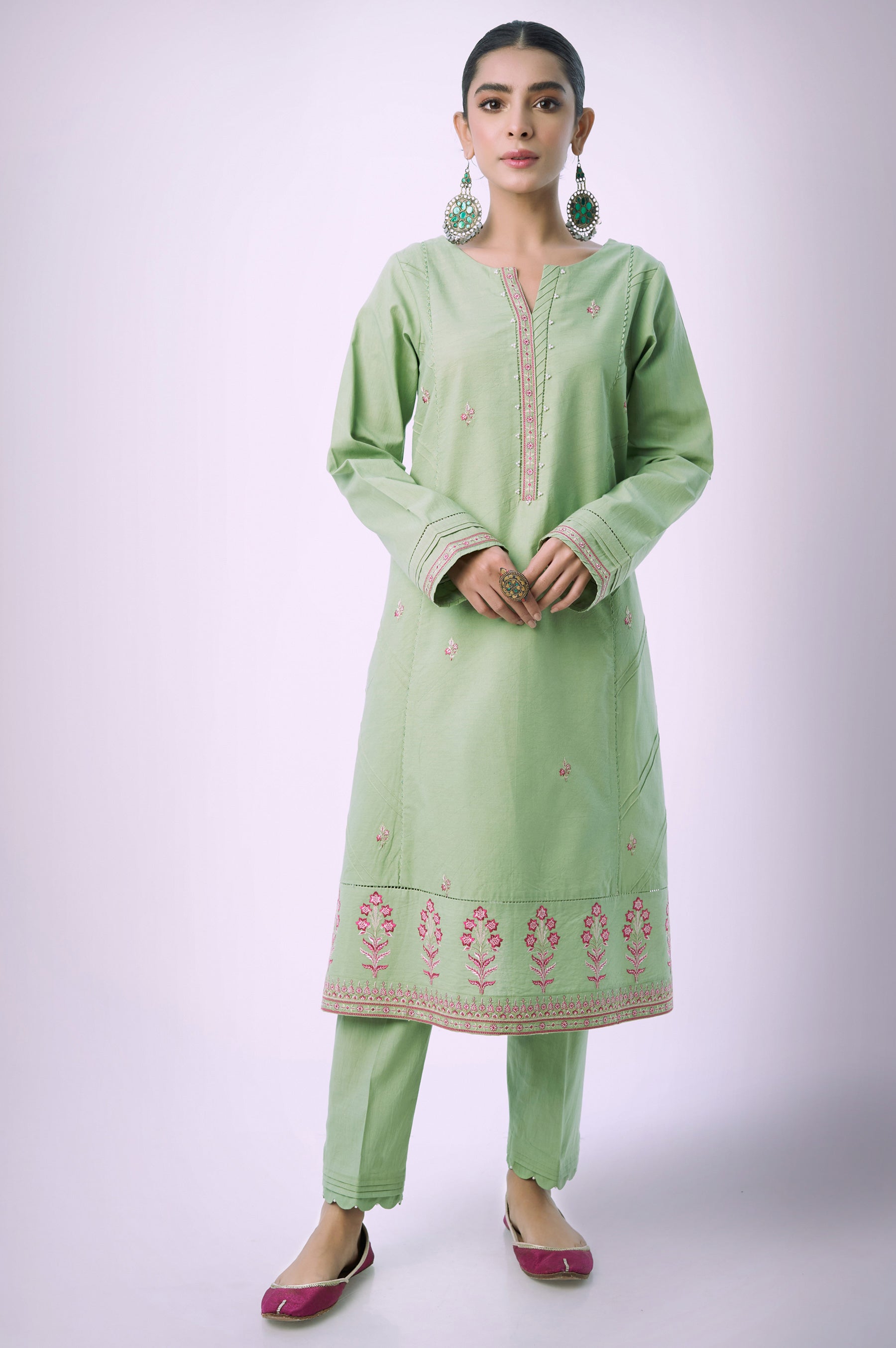 Unstitched 2 Piece Embroidered Cambric Suit