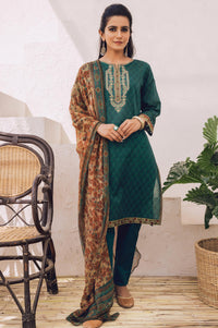 Unstitched 3 Piece Embroidered Lawn Suit with Chiffon Dupatta