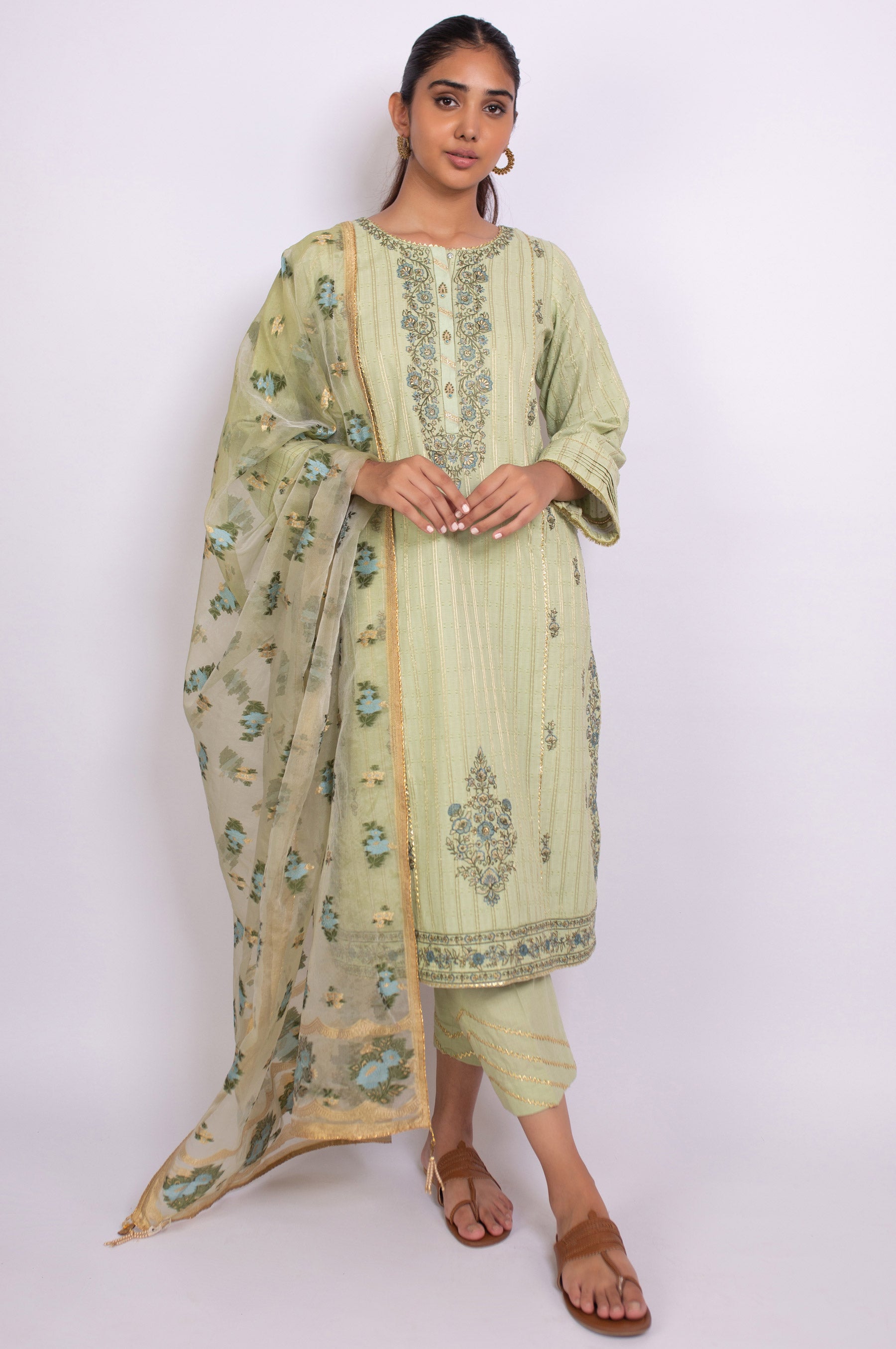 Manara Embroidered Jacquard Suit Unstitched 3 Piece MNA24LW LW-02 Kashmiri - Winter Collection