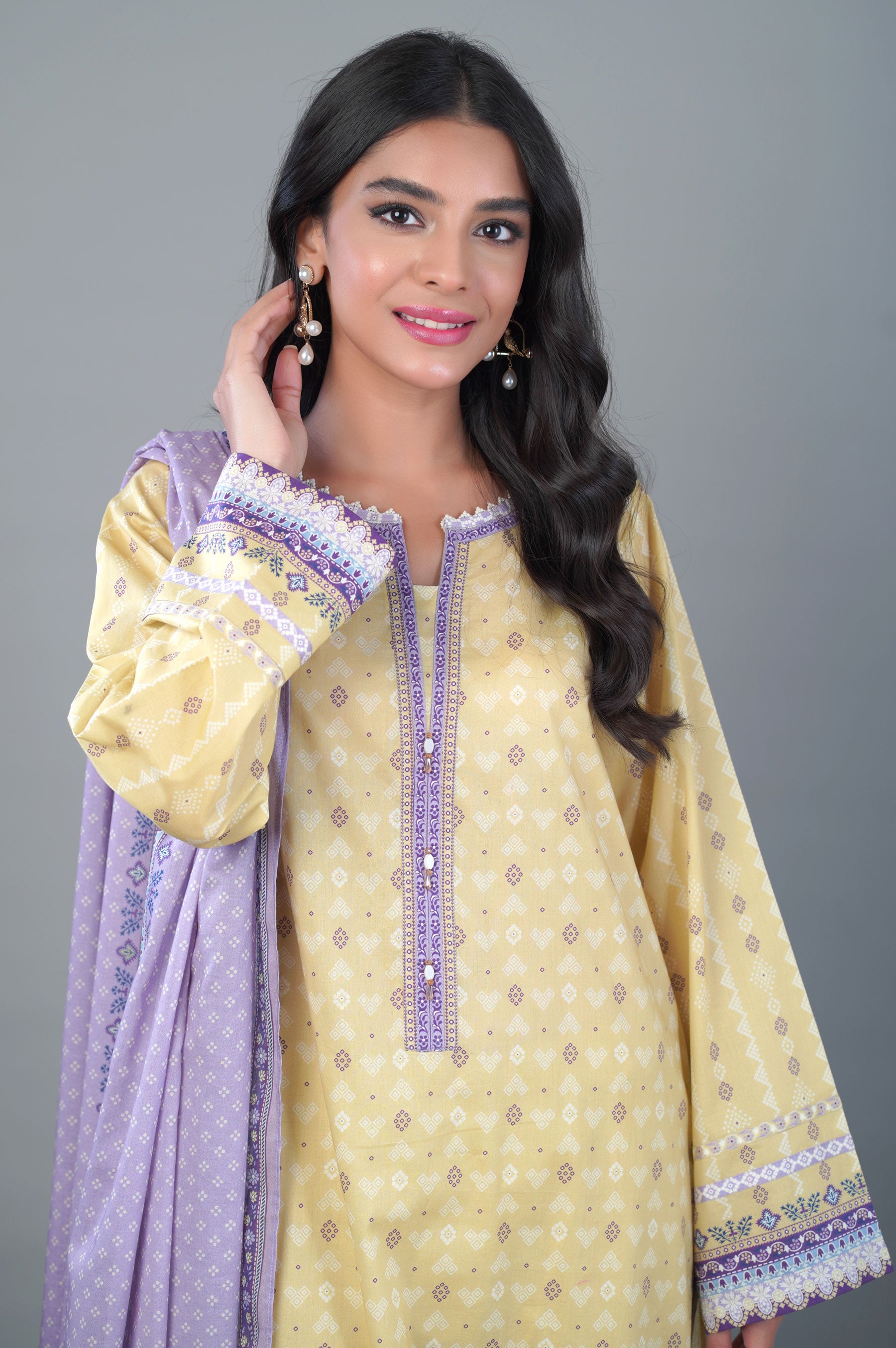 Unstitched 3 Piece Printed Lawn Suit