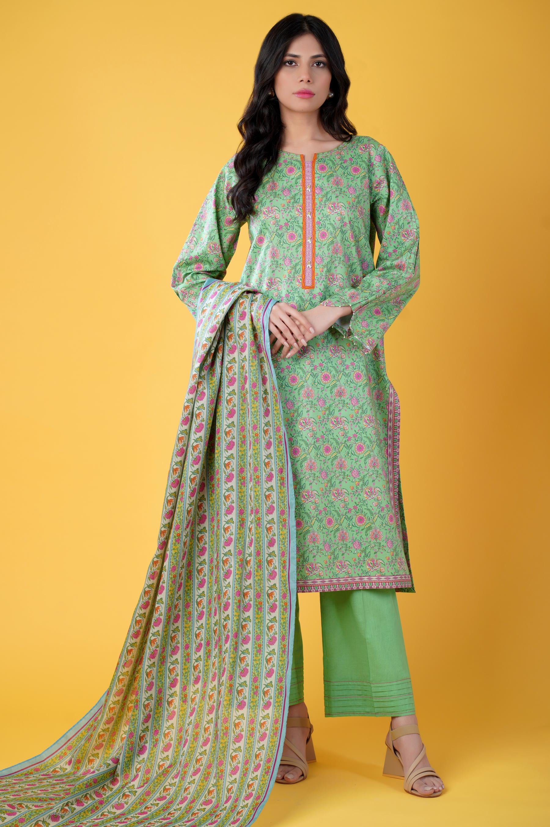 Stitched 3 Piece Printed Lawn