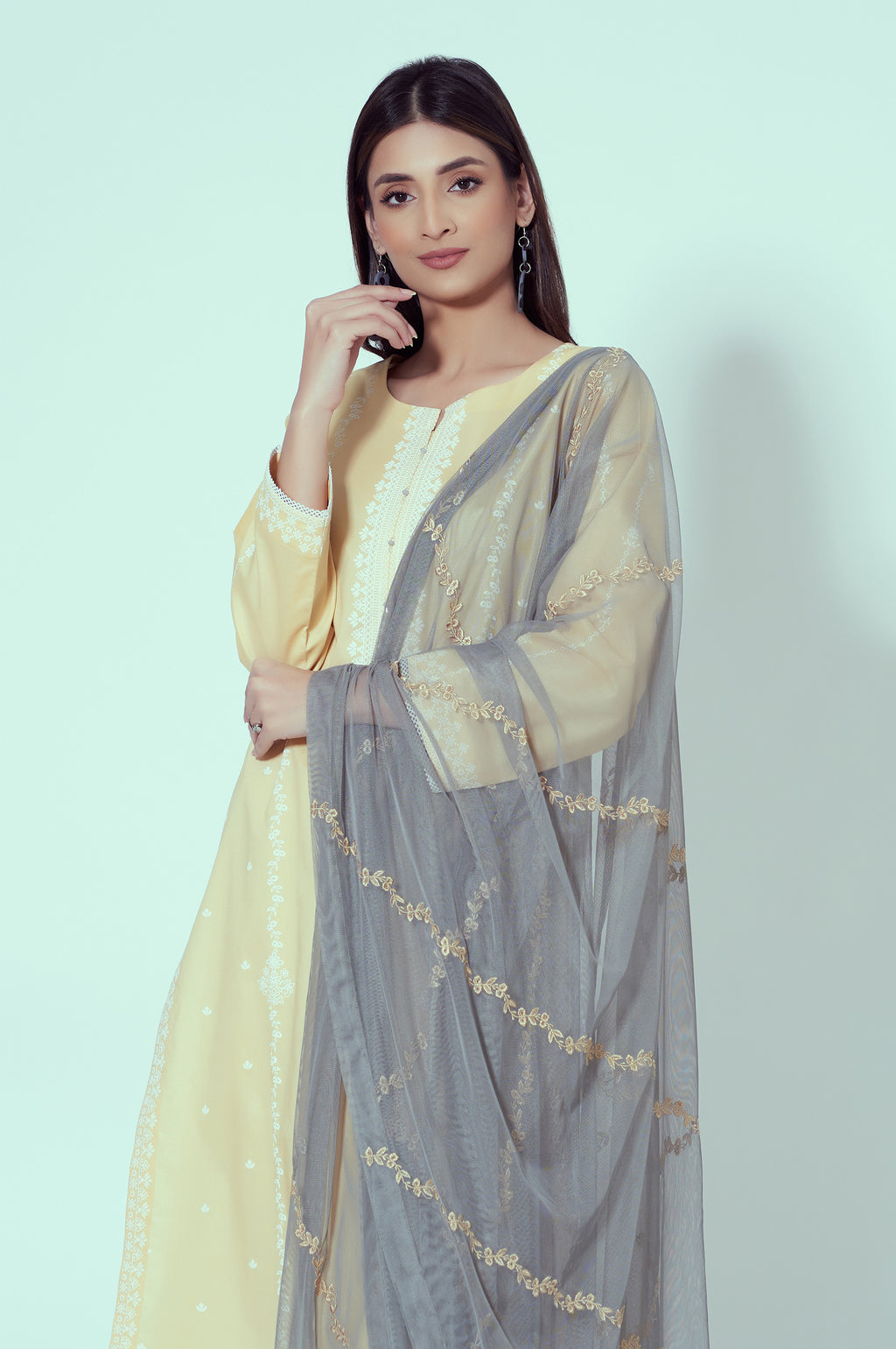 Stitched 3 Piece Embroidered Lawn Suit