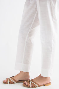 Basic Khaddar Cigarette Pants - White