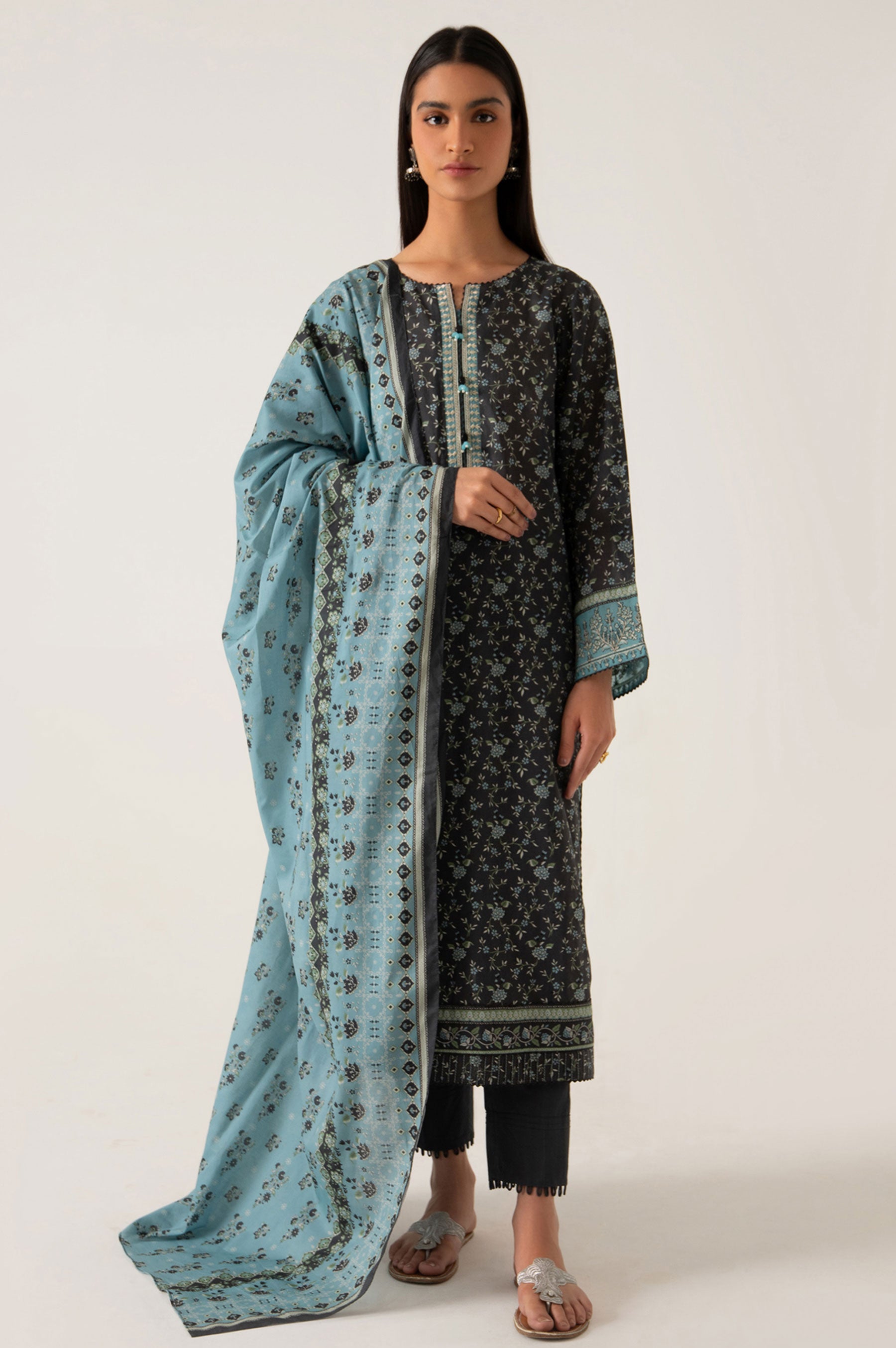 Embroidered Lawn 3 Piece Stitched Suit Ready To Wear