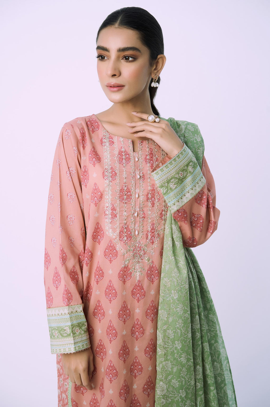 Stitched 3 Piece Printed Lawn Suit