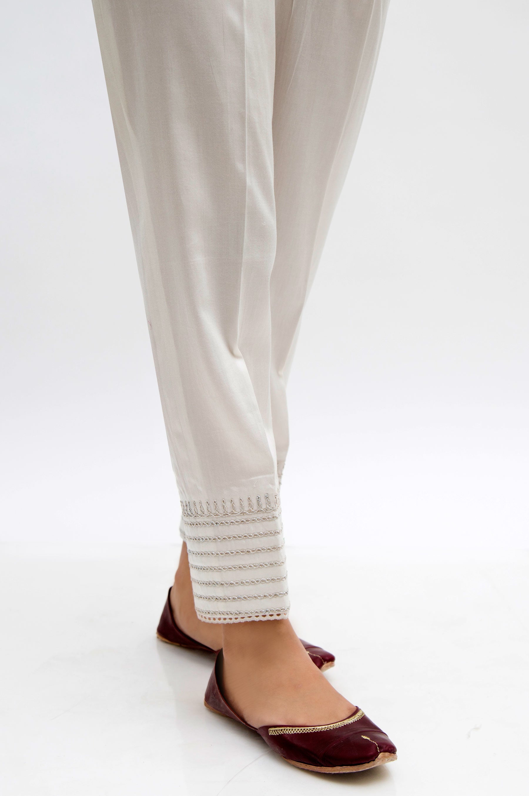 Orange White Organic Cotton Cigarette Pants