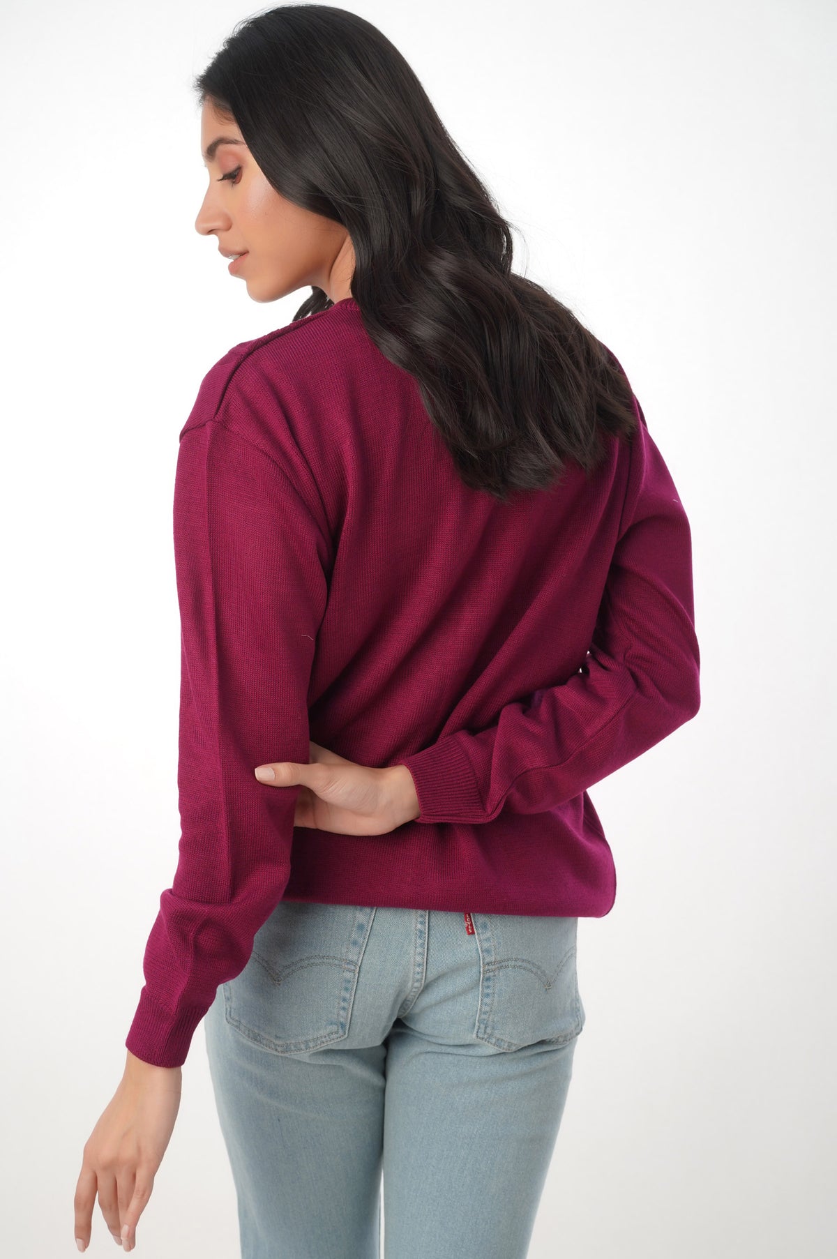 Classic Knitted Cardigan - Violet