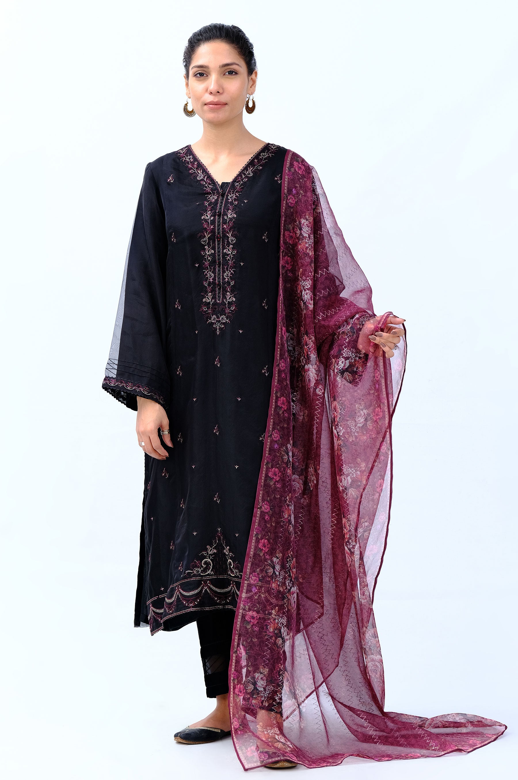 Crimson Majestic Organza Embroidered Collection Unstitched 3 Piece Majestic Cypress main image 1