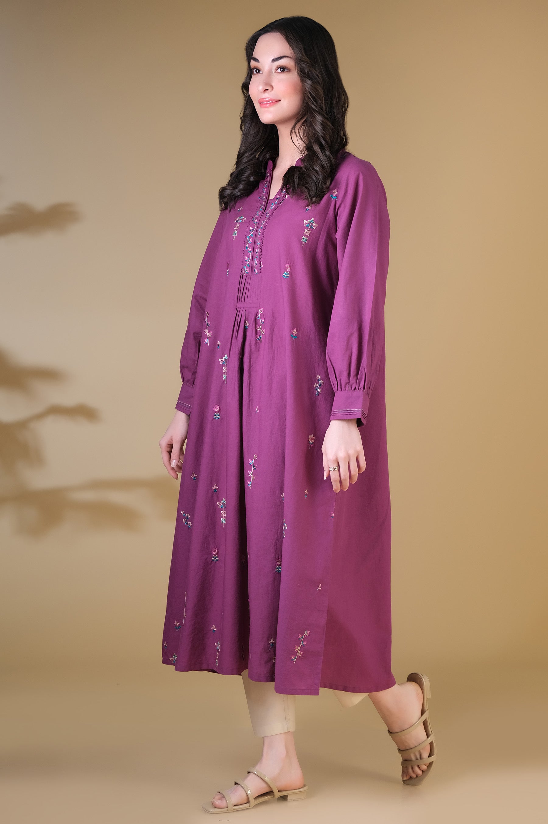 Stitched 1 Piece Embroidered Cambric Shirt