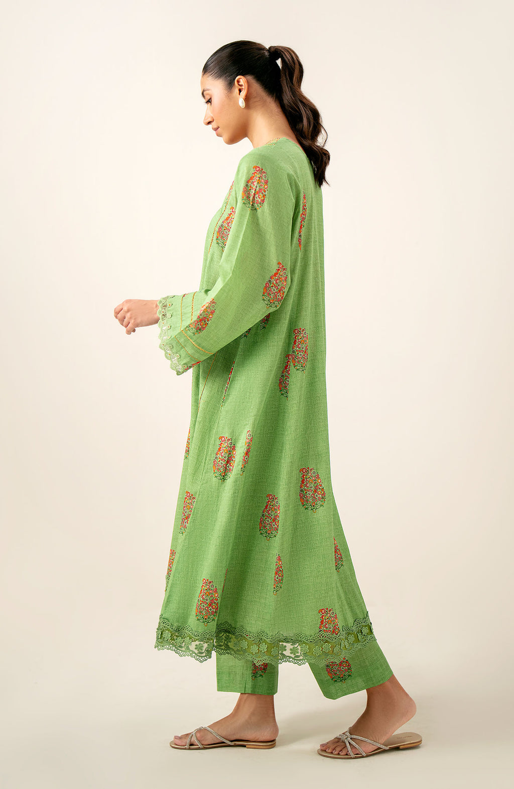 Unstitched 2 Piece Printed Embroidered Lawn Suit