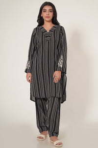 Stitched 2 Piece Yarn Dyed Embroidered Suit