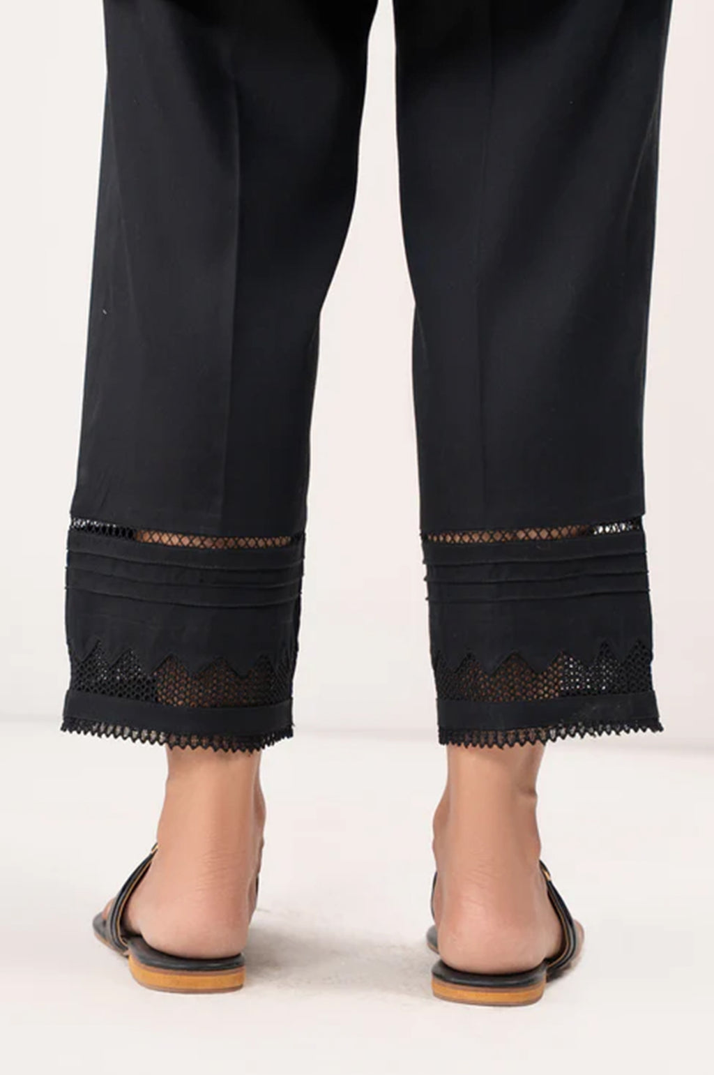 Stylized Cotton Satin Straight Pants - Relax Fit