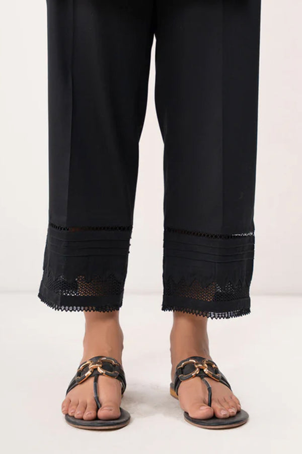 Stylized Cotton Satin Straight Pants - Relax Fit