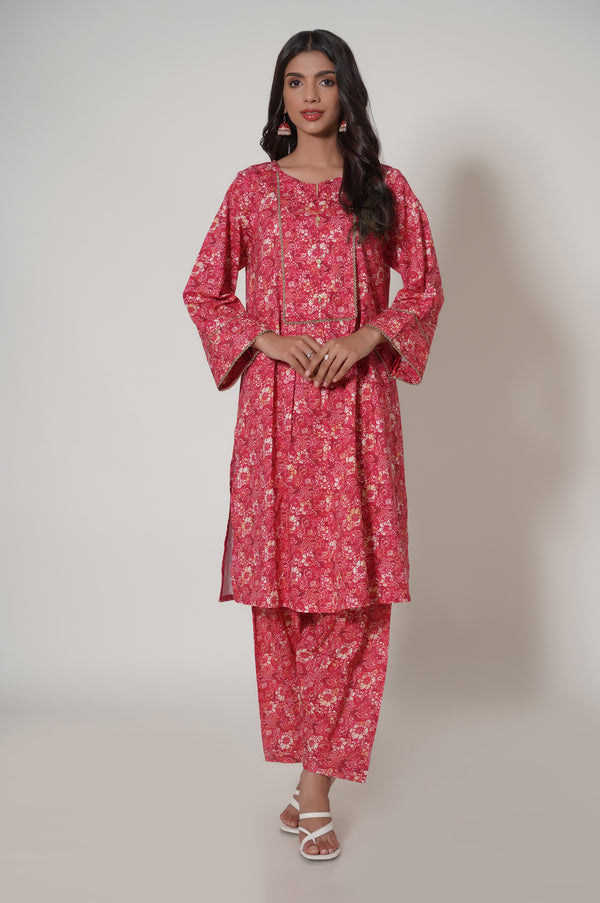 Unstitched 2 Piece Printed Cambric Suit