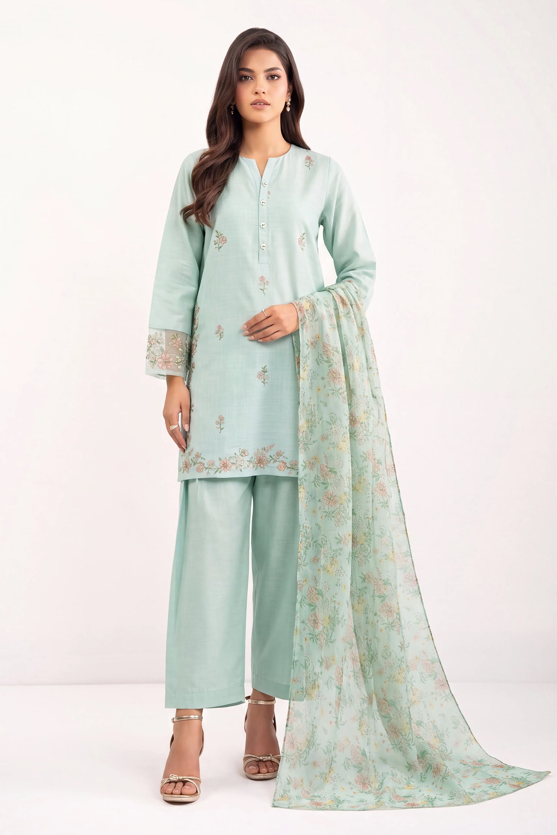 EMBROIDERED BOTH SIDE SLUB STITCHED SUIT