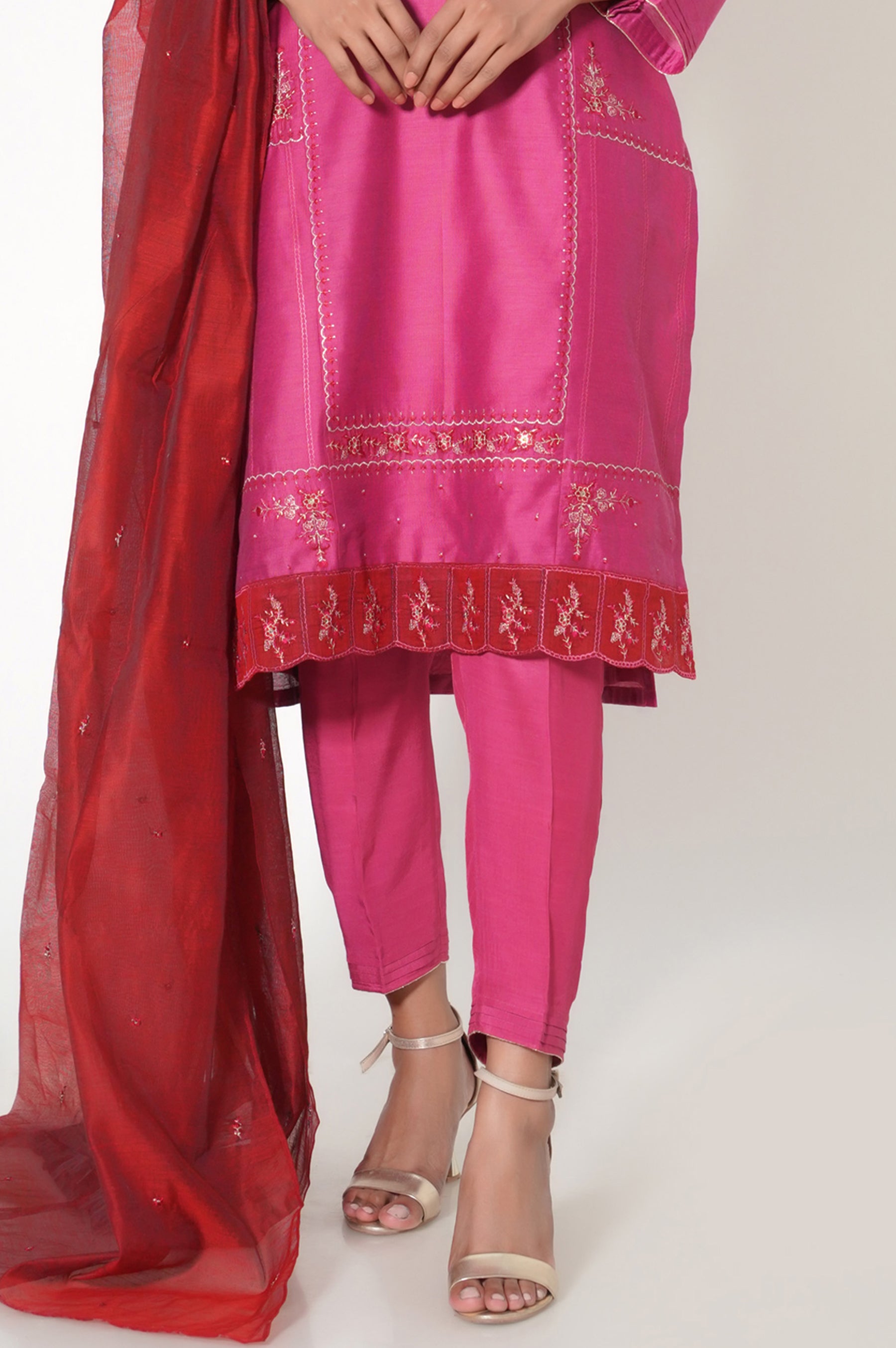 STYLIZED STITCHED CIGARETTE PANT(FACTORY E-OUTLET)