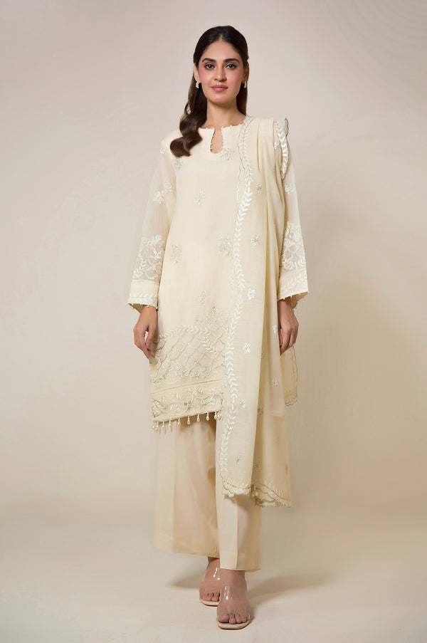 3 Piece Embroidered Semi Formal Manar Suit