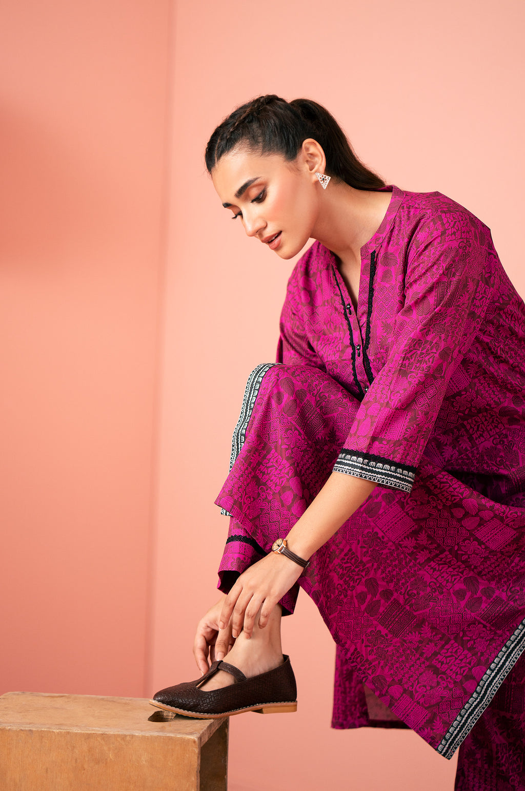 PRINTED SHIRT BOTTOM SUIT