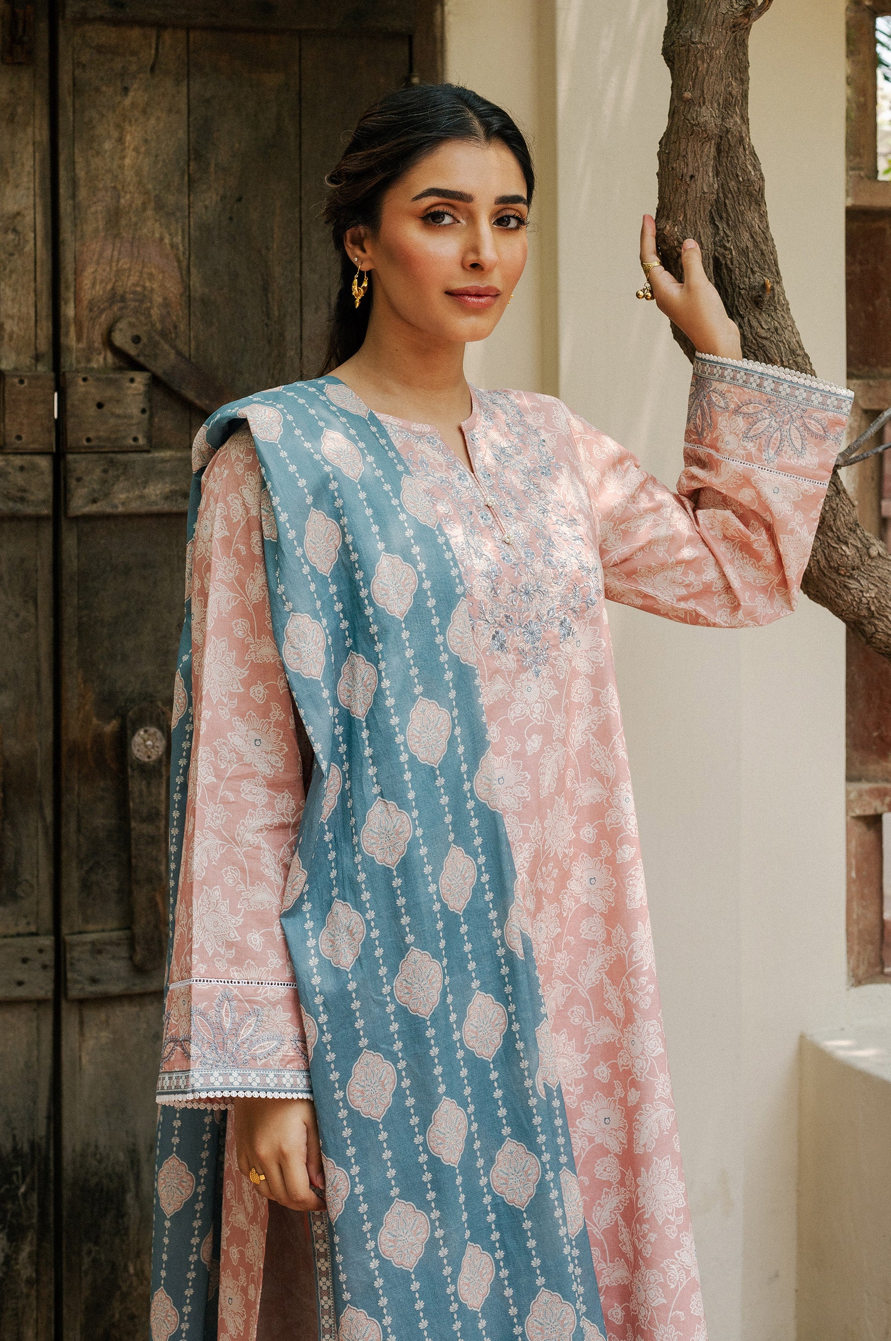 Unstitched 3 Piece Embroidered Lawn Suit